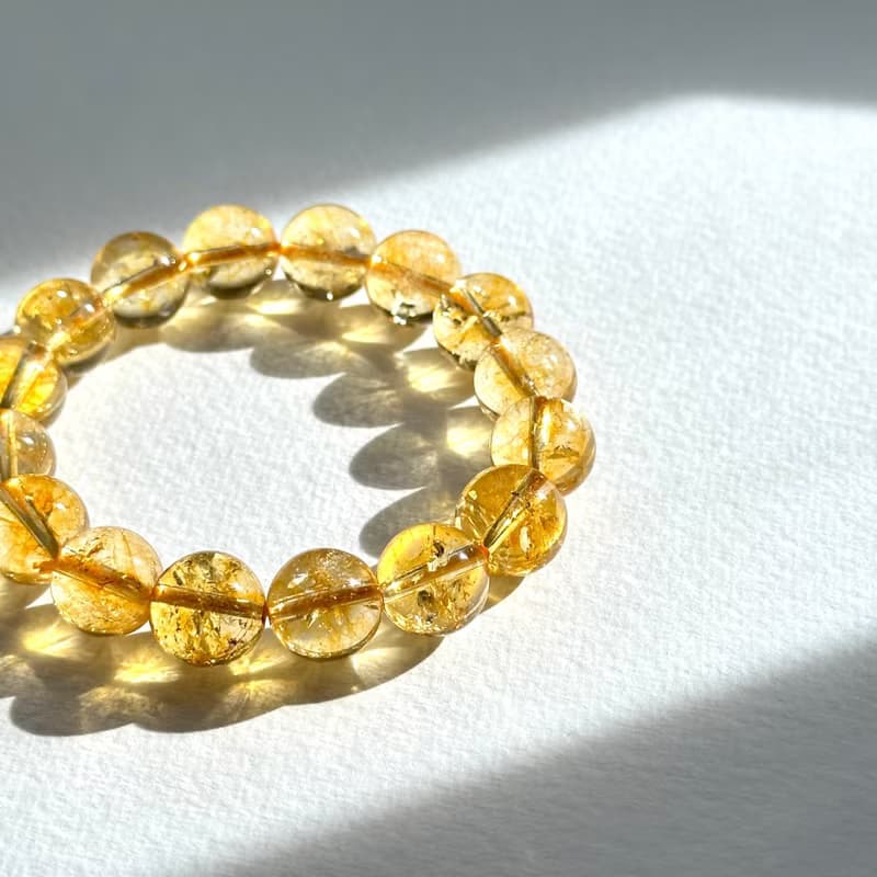 【天蠍射手座|11月誕生石】黃水晶純珠手鏈 主聚財偏財 智慧 自信