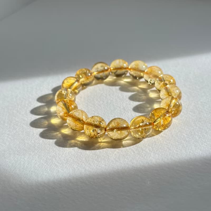 【天蠍射手座|11月誕生石】黃水晶純珠手鏈 主聚財偏財 智慧 自信