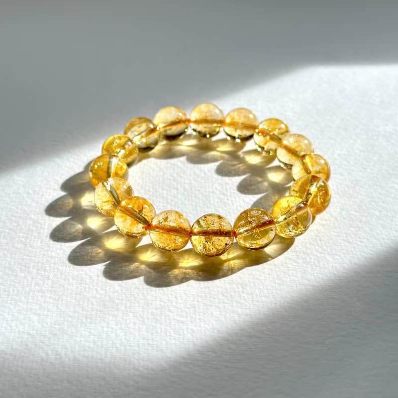 【天蠍射手座|11月誕生石】黃水晶純珠手鏈 主聚財偏財 智慧 自信