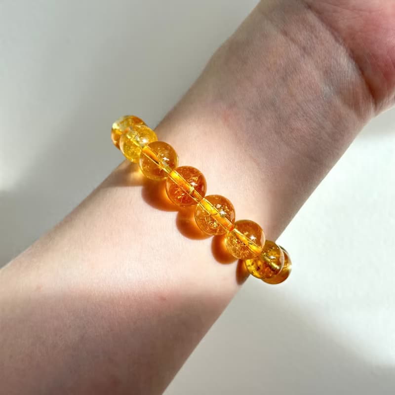 【天蠍射手座|11月誕生石】黃水晶純珠手鏈 主聚財偏財 智慧 自信