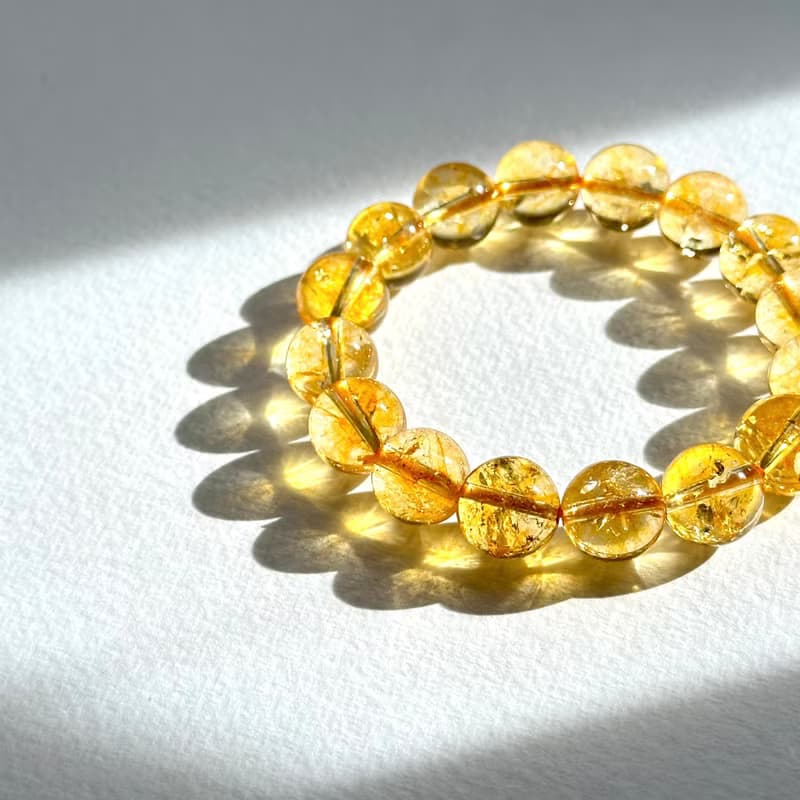 【天蠍射手座|11月誕生石】黃水晶純珠手鏈 主聚財偏財 智慧 自信