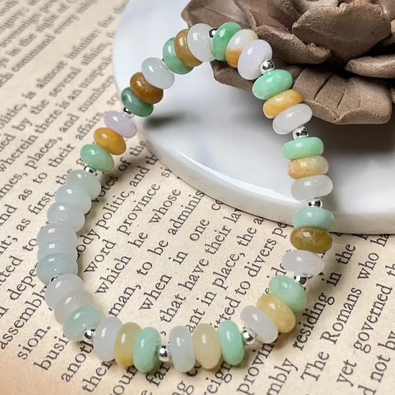 多彩翡翠算盤手珠手鍊 | 天然緬甸玉翡翠A貨 | 送禮