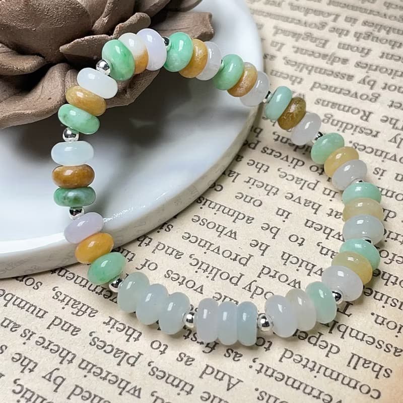 多彩翡翠算盤手珠手鍊 | 天然緬甸玉翡翠A貨 | 送禮