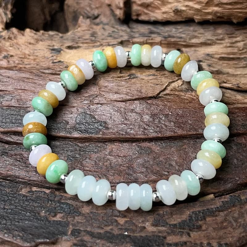 多彩翡翠算盤手珠手鍊 | 天然緬甸玉翡翠A貨 | 送禮