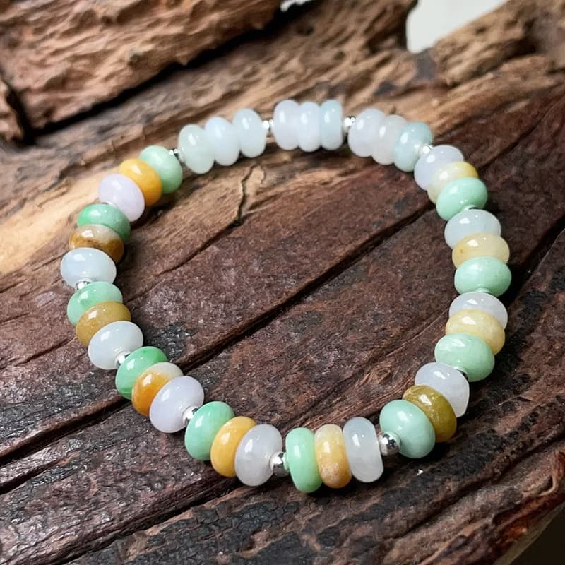多彩翡翠算盤手珠手鍊 | 天然緬甸玉翡翠A貨 | 送禮