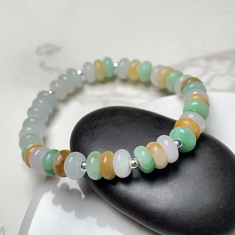 多彩翡翠算盤手珠手鍊 | 天然緬甸玉翡翠A貨 | 送禮