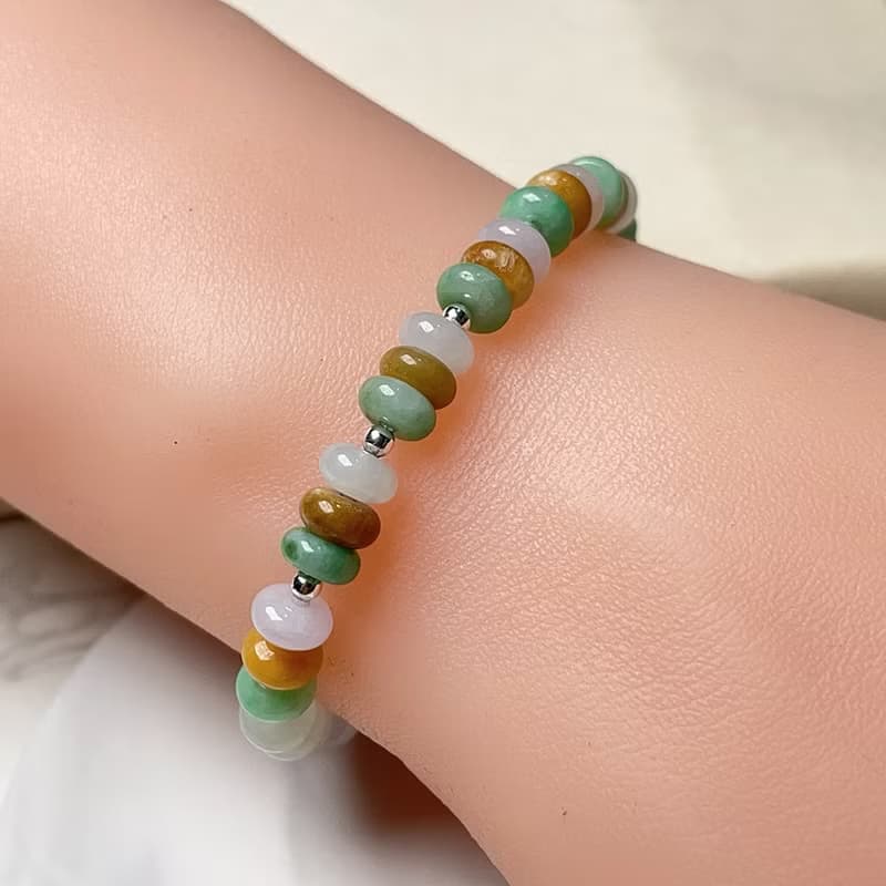 多彩翡翠算盤手珠手鍊 | 天然緬甸玉翡翠A貨 | 送禮