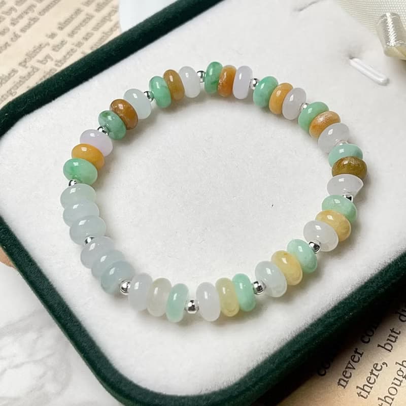 多彩翡翠算盤手珠手鍊 | 天然緬甸玉翡翠A貨 | 送禮