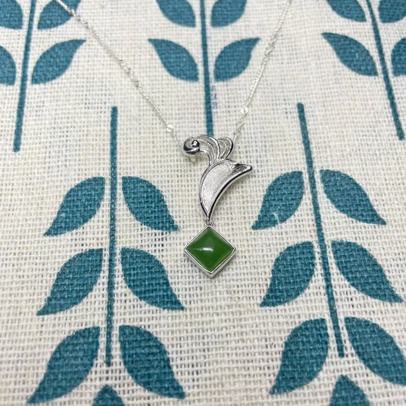 洋洋 玉 墜子 項鍊 天然碧玉 A貨 925 純銀 生日 情人節 禮物