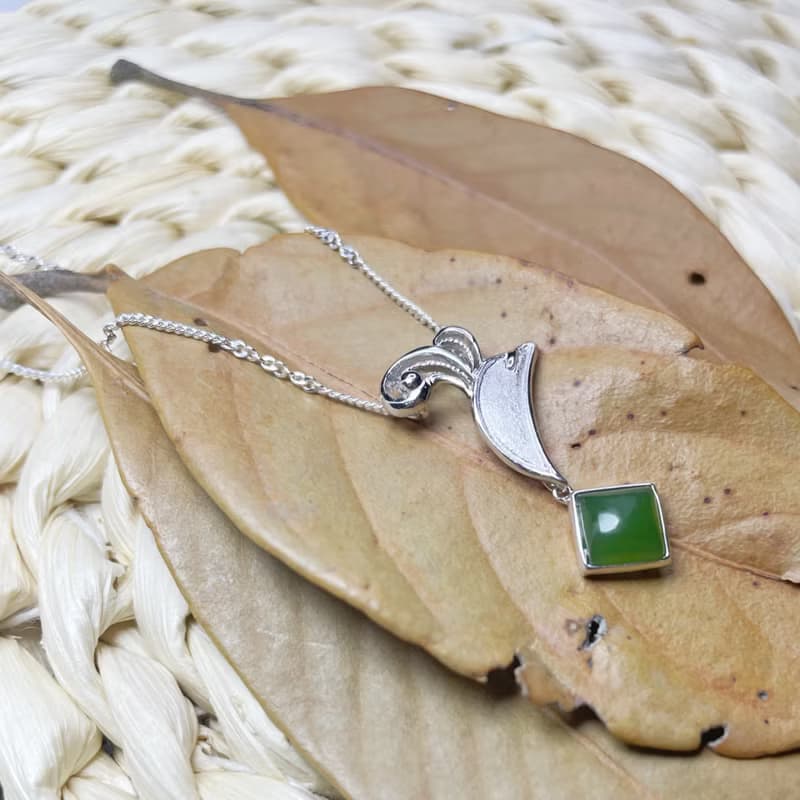 洋洋 玉 墜子 項鍊 天然碧玉 A貨 925 純銀 生日 情人節 禮物