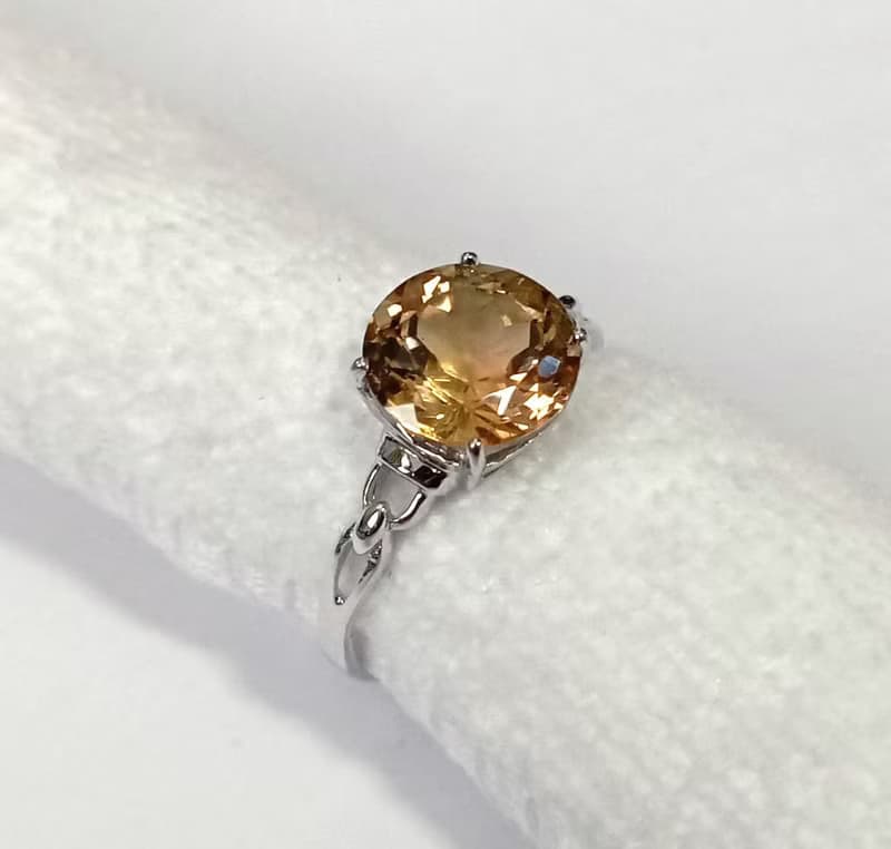 Natural imperial topaz ring silver sterling or ring wedding size 7.0 free resize