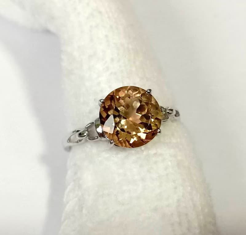 Natural imperial topaz ring silver sterling or ring wedding size 7.0 free resize