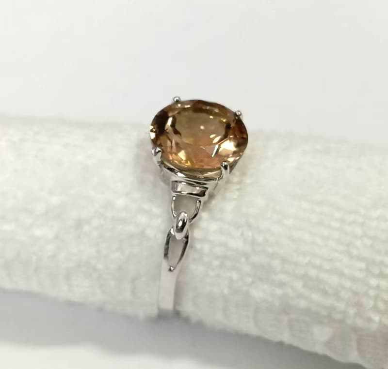 Natural imperial topaz ring silver sterling or ring wedding size 7.0 free resize