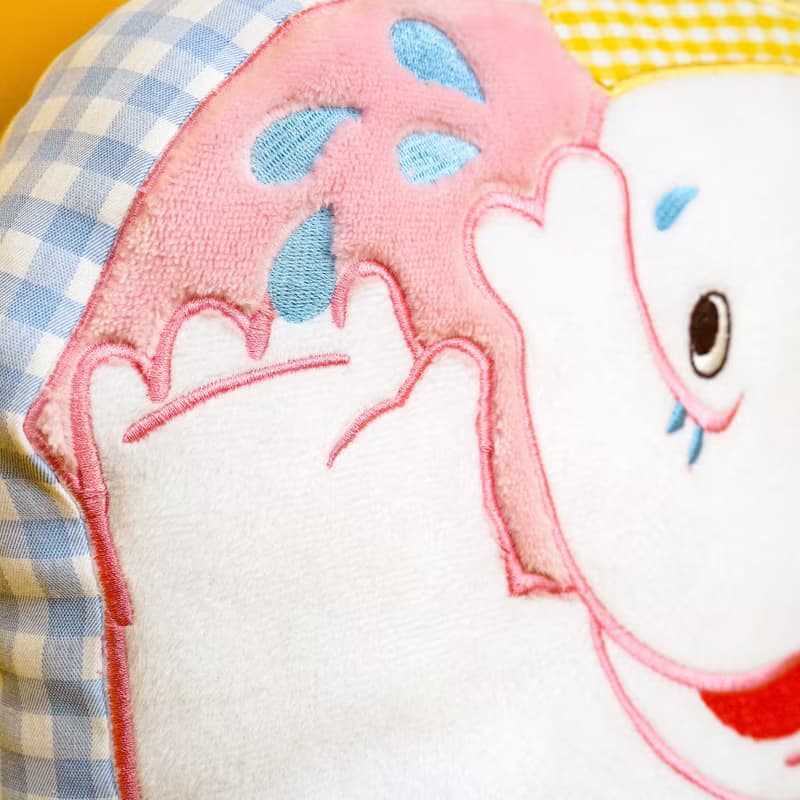 游泳大象 80s復古昭和可愛小象抱枕 刺繡布藝