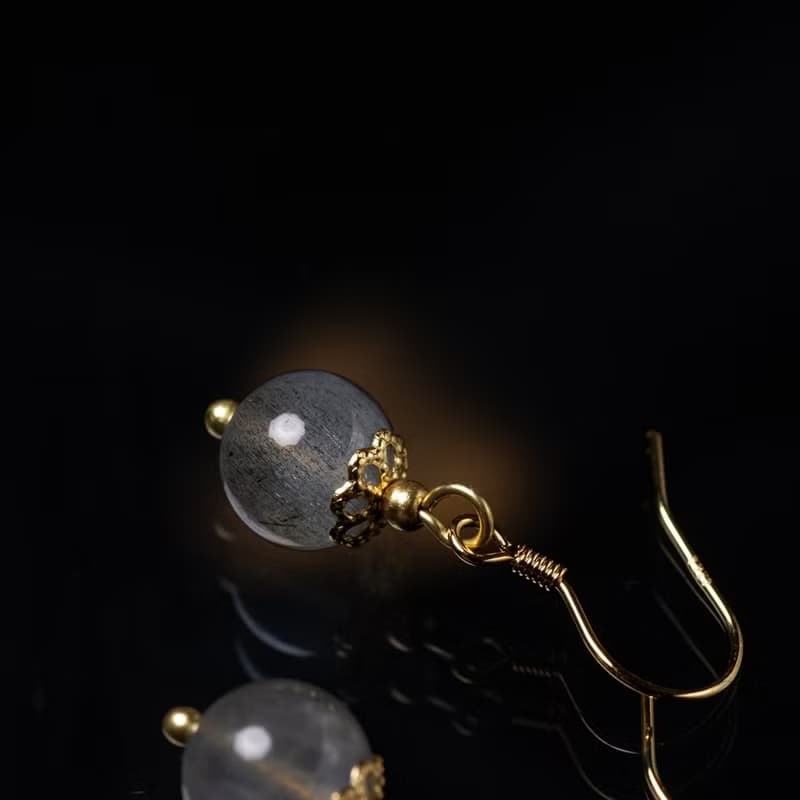 小優雅系列 l 拉長石耳勾式耳環 E0015