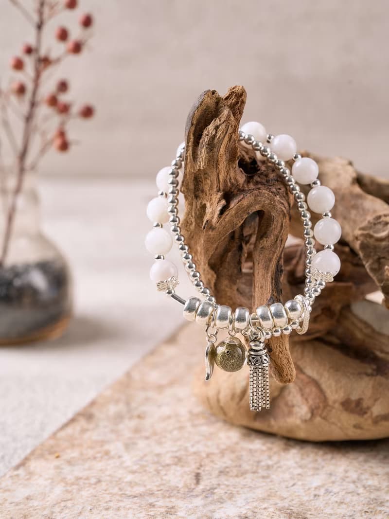 Purity 925純銀流蘇白月光香薰精油手鍊