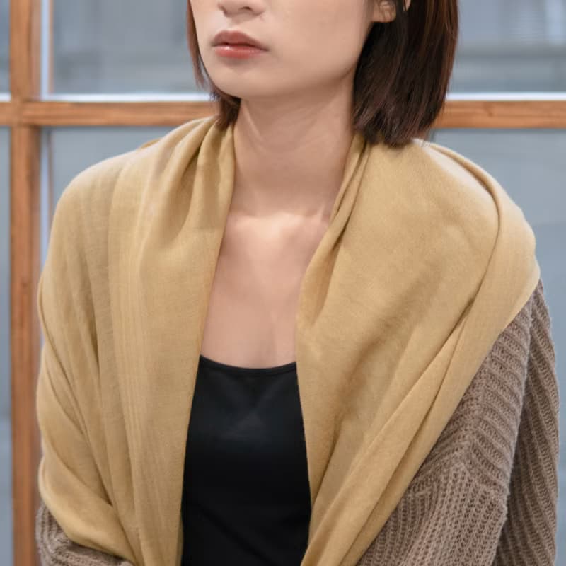 【保暖道具】喀什米爾 Cashmere 羊毛圍巾 - 焦糖