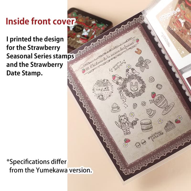 スタンプの作品集に【ポストカードホルダー】イチゴの季節シリーズ　ショコラバージョン うさぎ柄　チョコレート