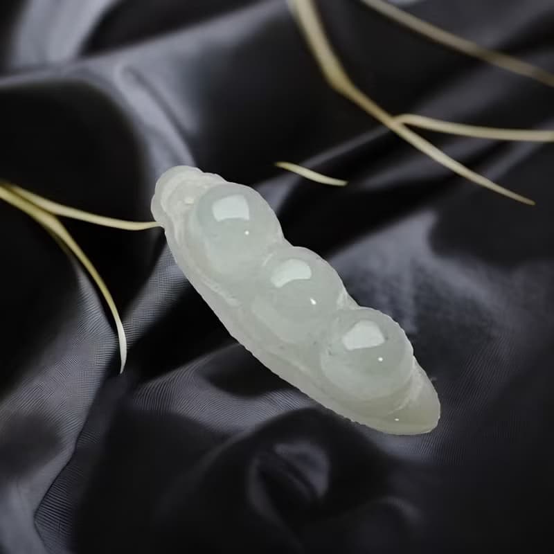 【連中三元】冰種翡翠福豆項鍊 | 天然緬甸玉翡翠A貨 | 送禮