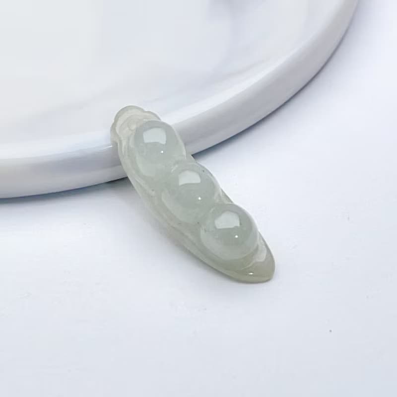 【連中三元】冰種翡翠福豆項鍊 | 天然緬甸玉翡翠A貨 | 送禮