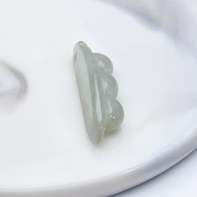 【連中三元】冰種翡翠福豆項鍊 | 天然緬甸玉翡翠A貨 | 送禮