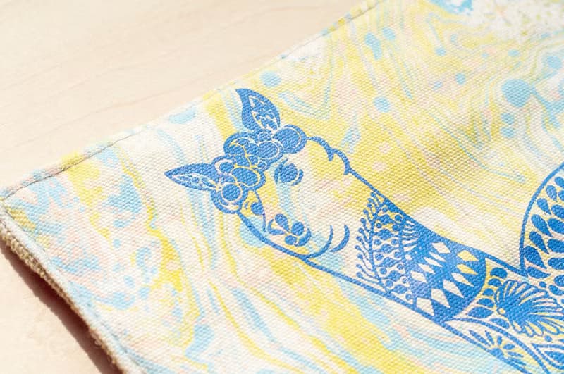 聖誕交換禮物 手繪渲染筆袋 餐具袋 手感捲軸 春捲筆袋-羊駝 水彩