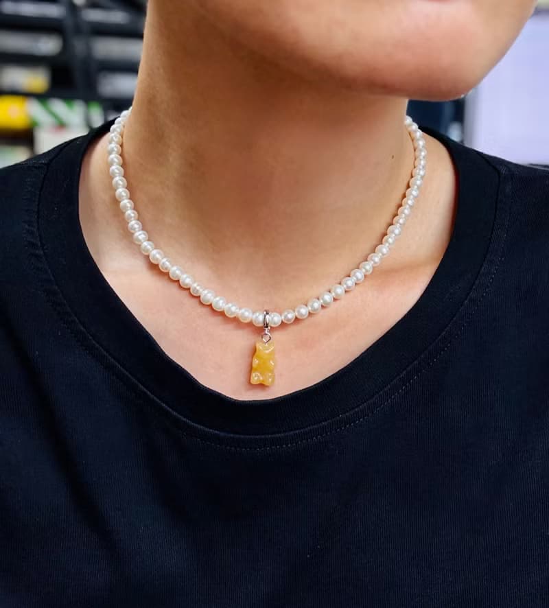 Sweet Bear - 玉髓小熊墜子 項鍊