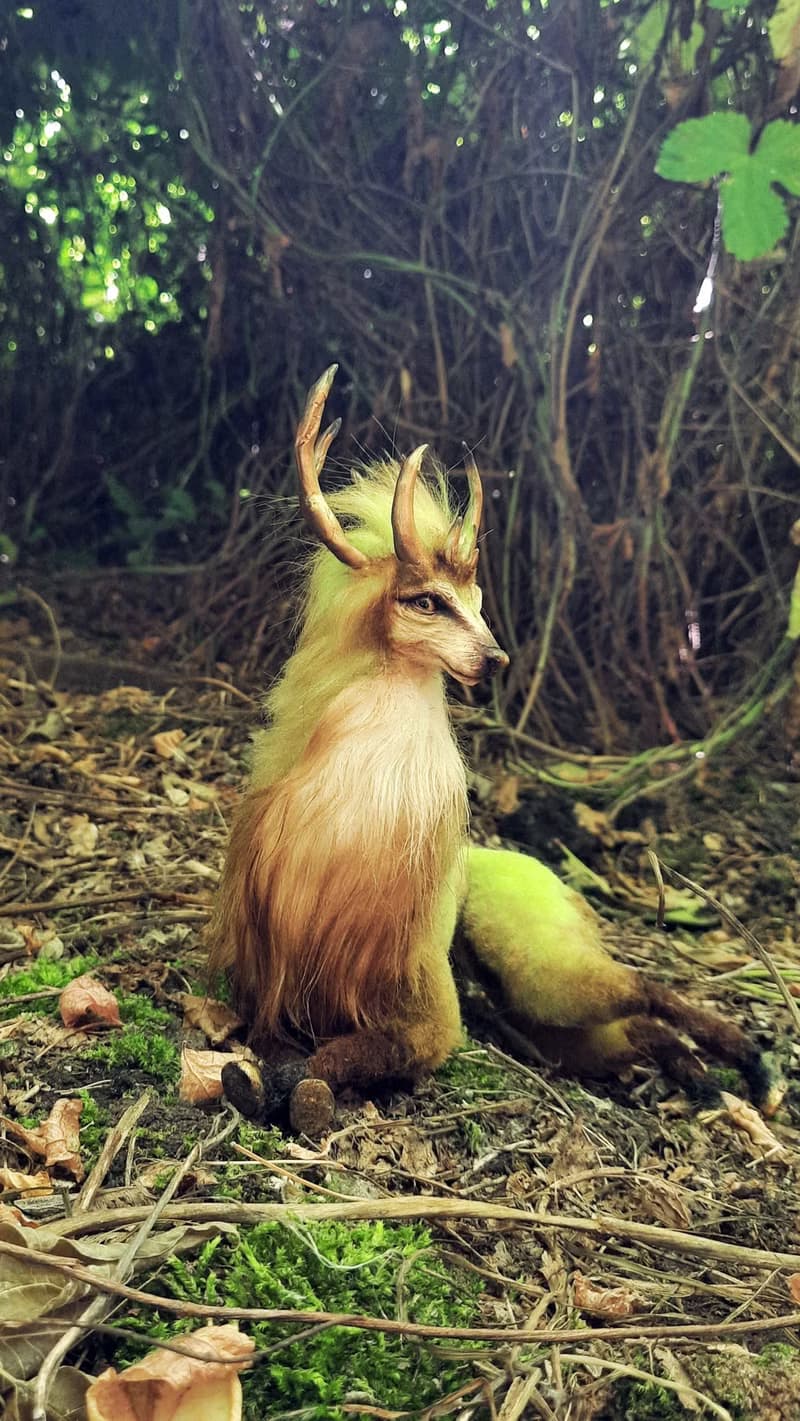 Deer fantasy creature. Handmade interior dolls