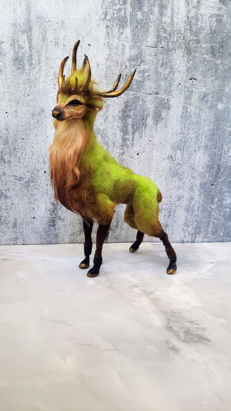 Deer fantasy creature. Handmade interior dolls