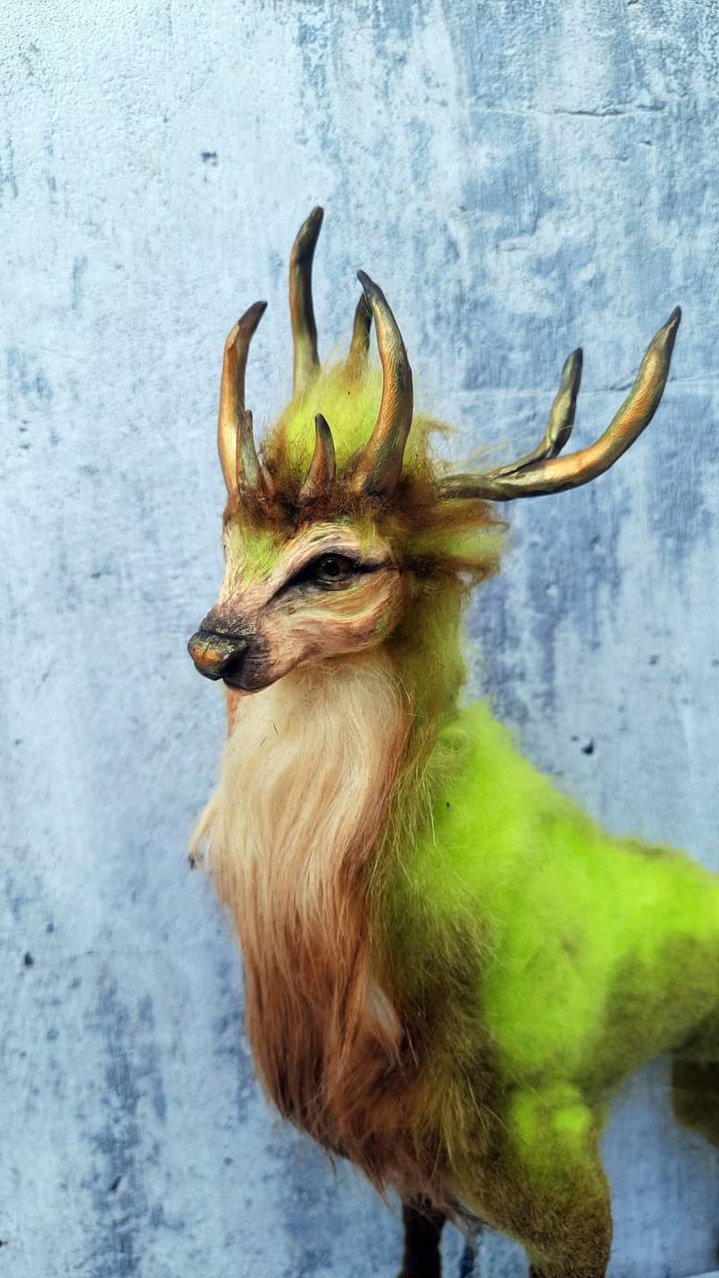 Deer fantasy creature. Handmade interior dolls