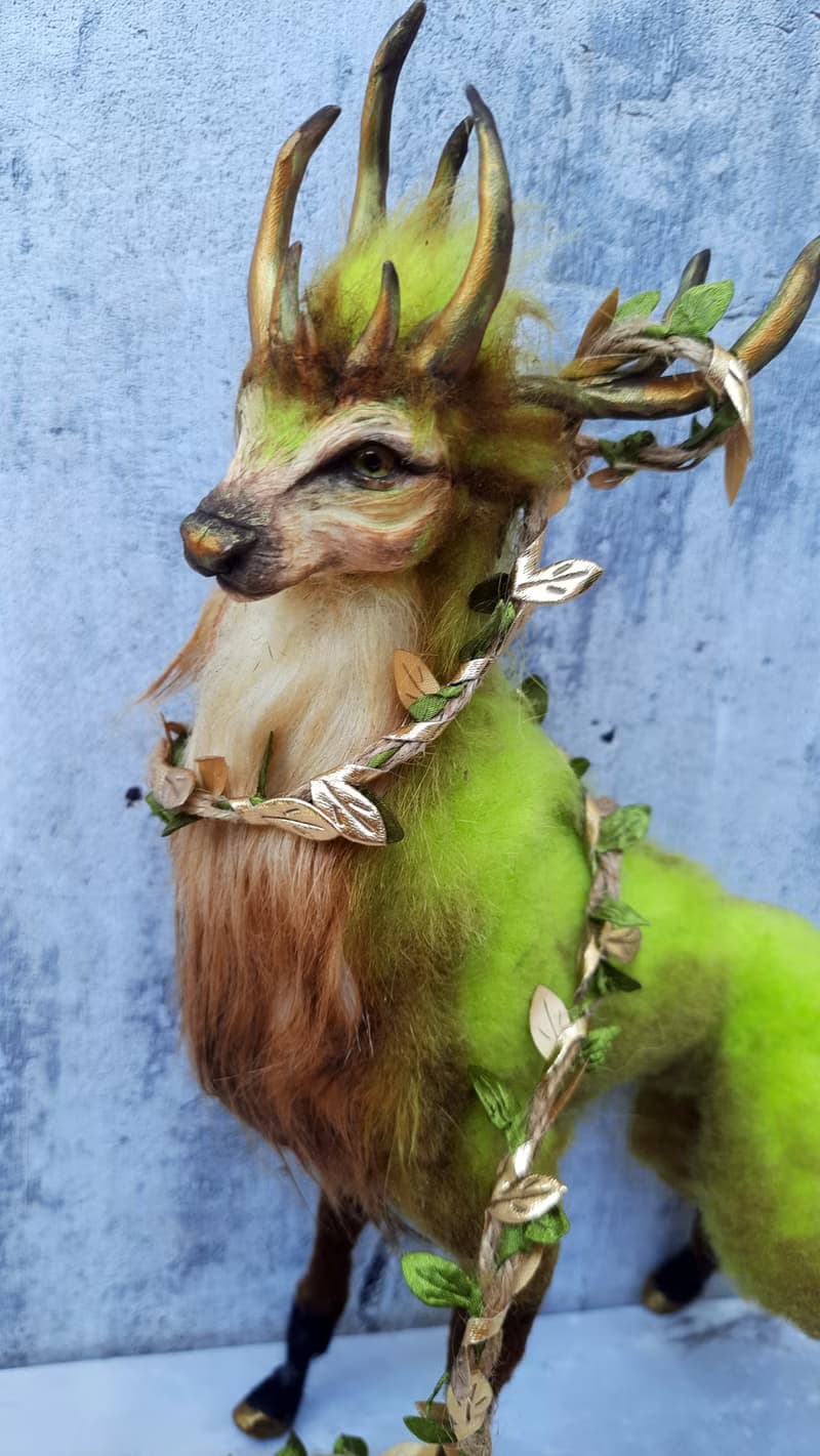 Deer fantasy creature. Handmade interior dolls