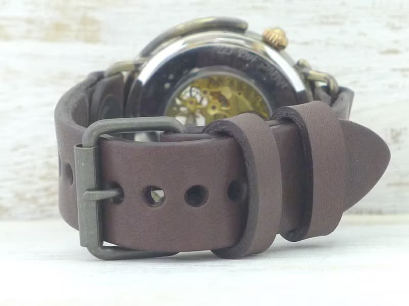 BAM044 自動巻きBrass特大サイズ42mm 立体数字インデックス 手作り腕時計 Hand Craft Watch BAM044