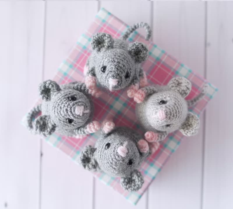 Grey mouse toy for kids, Llittle handmade toy, Stuffed animal toy, Cute mouse