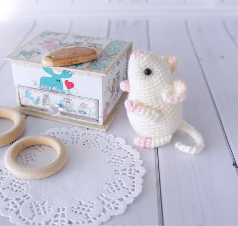 Grey mouse toy for kids, Llittle handmade toy, Stuffed animal toy, Cute mouse