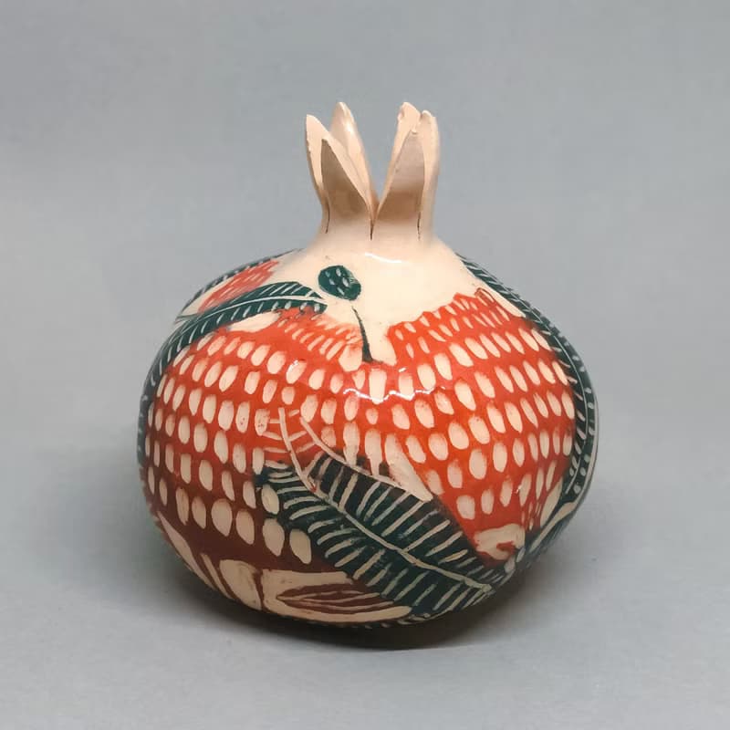 Sgraffito pomegranate 10 cm Sgraffito pottery Made in Ukraine