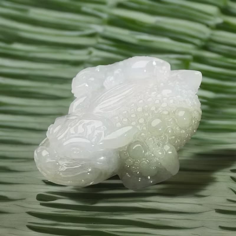 【招財神獸】冰飄綠翡翠三腳蟾蜍擺飾 | 天然緬甸玉翡翠A貨|送禮