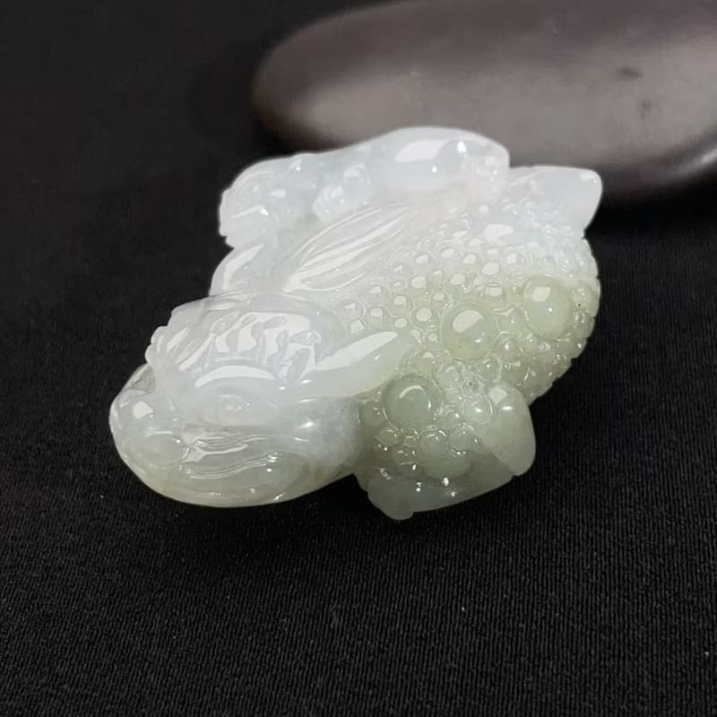 【招財神獸】冰飄綠翡翠三腳蟾蜍擺飾 | 天然緬甸玉翡翠A貨|送禮