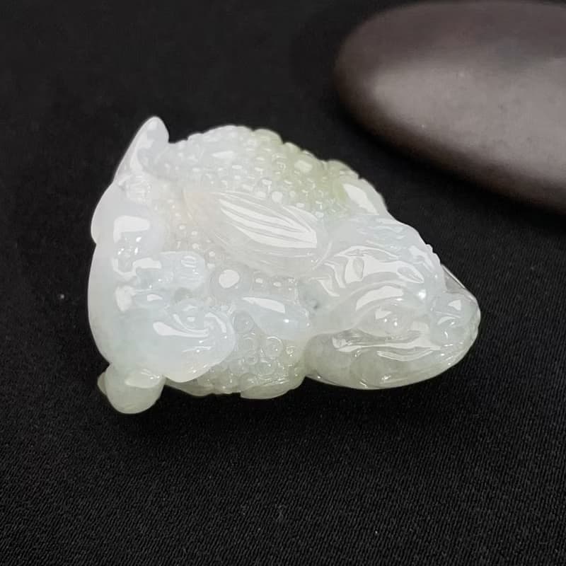 【招財神獸】冰飄綠翡翠三腳蟾蜍擺飾 | 天然緬甸玉翡翠A貨|送禮