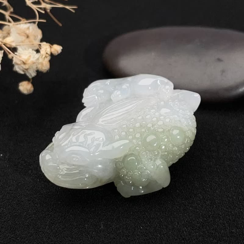【招財神獸】冰飄綠翡翠三腳蟾蜍擺飾 | 天然緬甸玉翡翠A貨|送禮