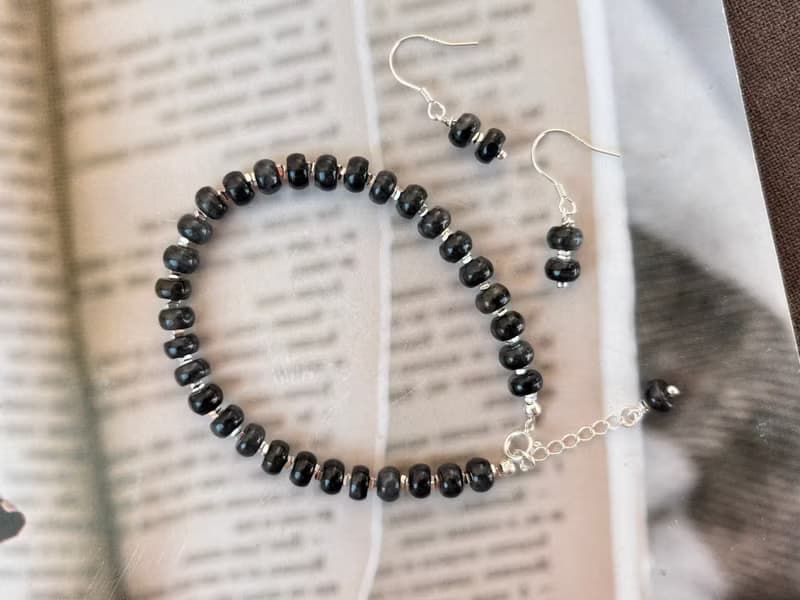 翡翠烏雞銀手鍊