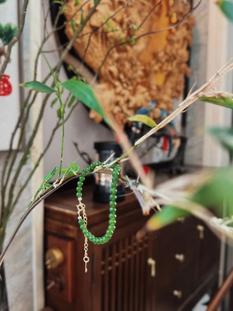 綠色瑪瑙手鏈天然石手串飾品禮盒包裝