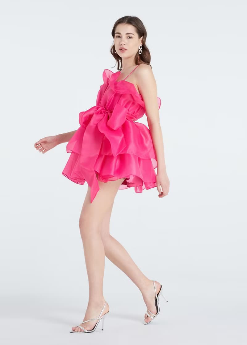 Lisa shocking pink mini dress for women Cocktail party dress