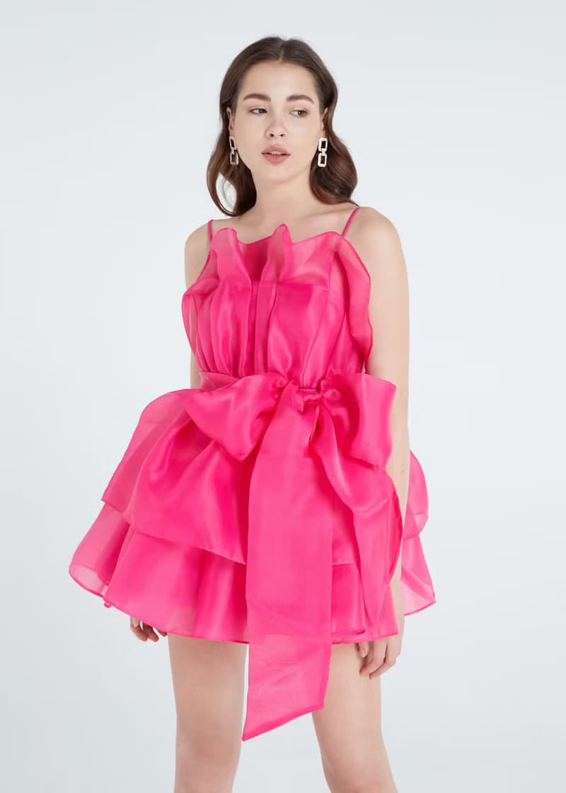 Lisa shocking pink mini dress for women Cocktail party dress