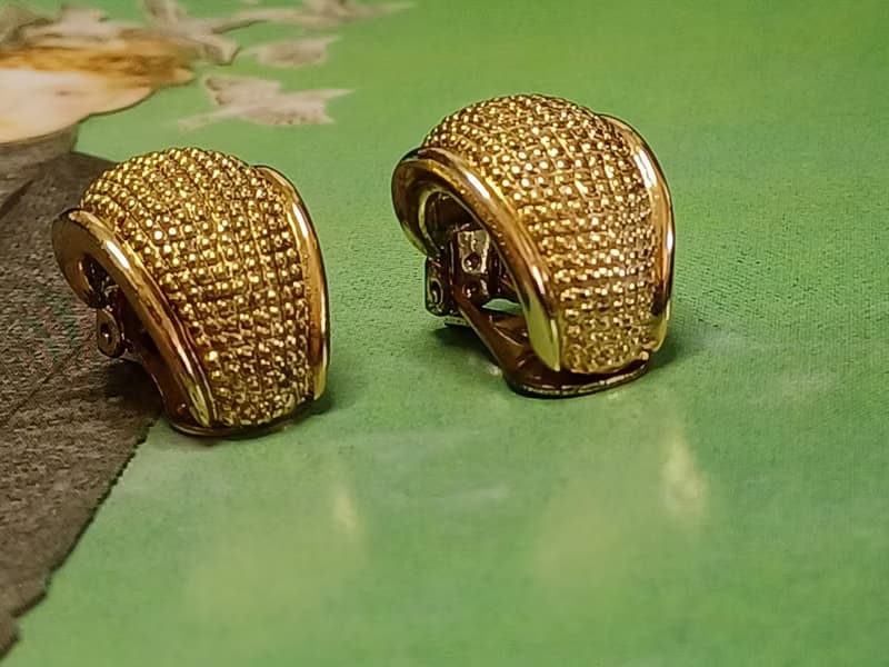 vintage jewelry  古董立體網狀夾式耳環