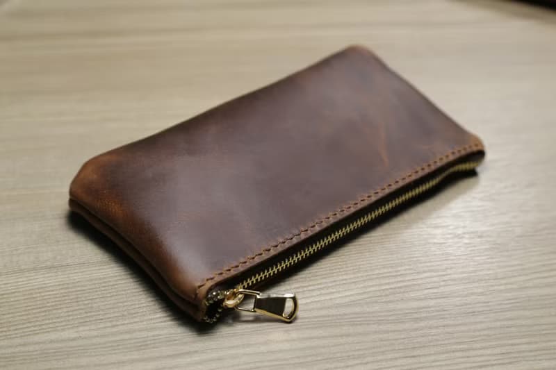 藝創小間 | 瘋馬皮拉鍊筆袋手機袋收納袋手拿包 情人節 禮物