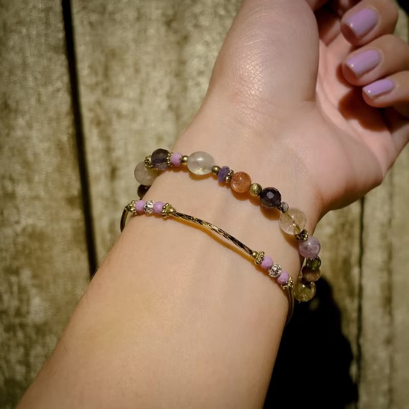 西澳假期 // C1413紫雲母黃銅手鍊