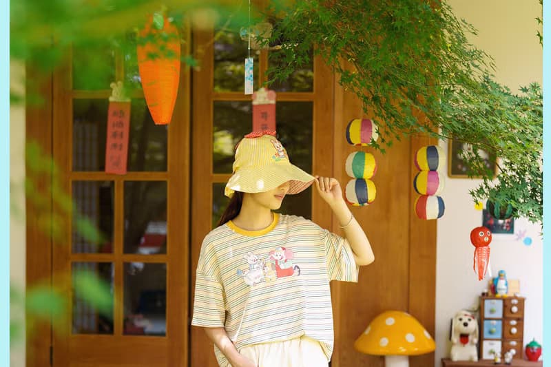 小兔子嗡嗡  復古昭和可愛 花籃遮陽帽 防曬 刺繡