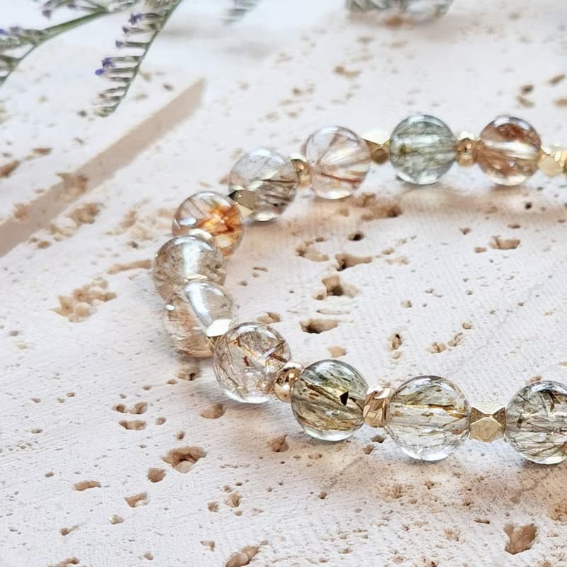 真・我 | 黑金超七 自信 轉運來 財富滿滿 天然水晶手鍊 彈性鍊