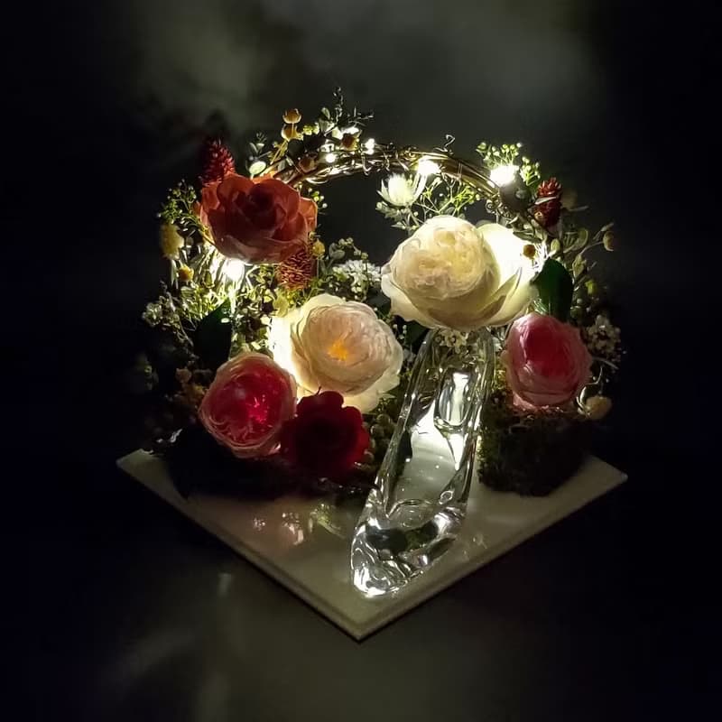 Yume永生花夢幻庭園系列 - 玻璃鞋(薄紅)