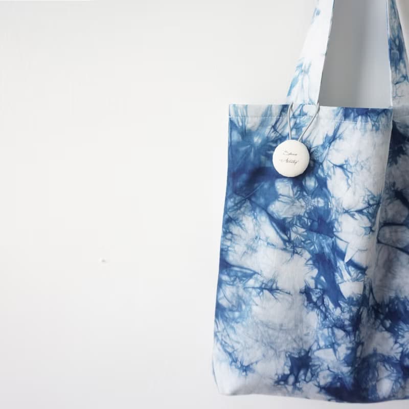 S.A x Ink Painting 藍染水墨畫抽象水彩托特包